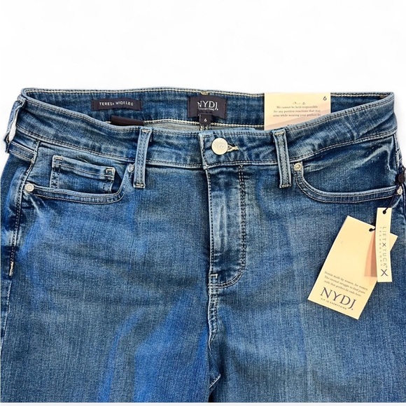 Wide Leg Jeans With Cuff, High Rise, NYDJ Teresa Jeans, Brand NWT - Picture 4 of 9